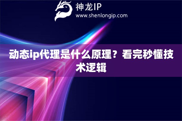 動態(tài)ip代理是什么原理？看完秒懂技術邏輯
