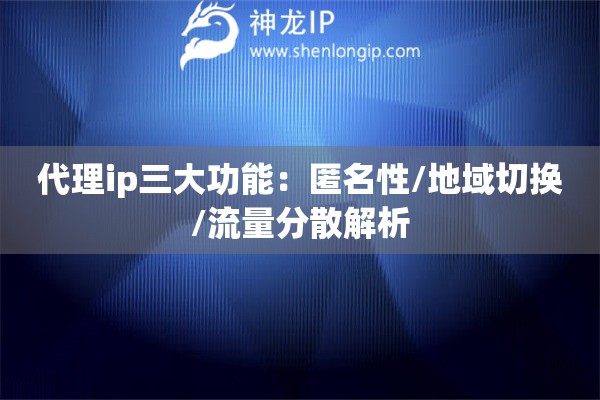 代理ip三大功能：匿名性/地域切換/流量分散解析