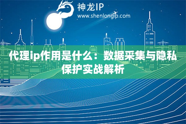 代理ip作用是什么：數據采集與隱私保護實戰解析