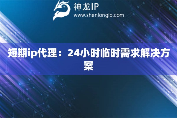 短期ip代理：24小時臨時需求解決方案