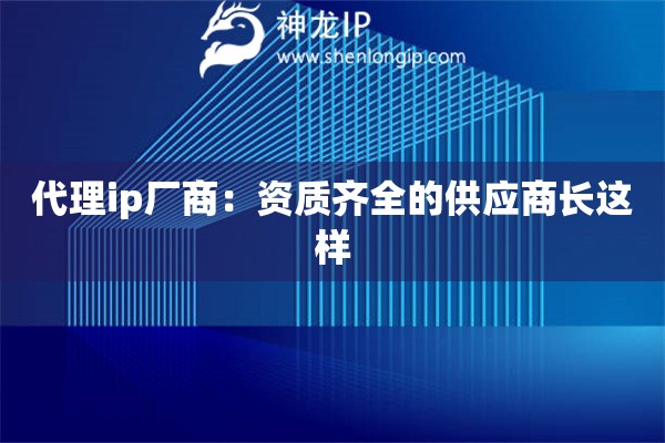 代理ip廠商：資質齊全的供應商長這樣