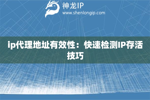 ip代理地址有效性：快速檢測IP存活技巧