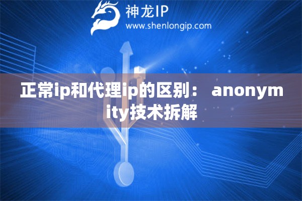 正常ip和代理ip的區別： anonymity技術拆解
