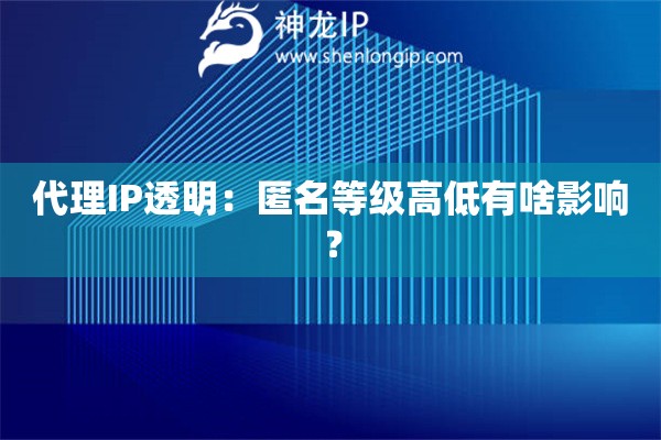代理IP透明：匿名等級高低有啥影響？