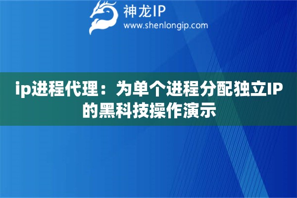ip進程代理：為單個進程分配獨立IP的黑科技操作演示