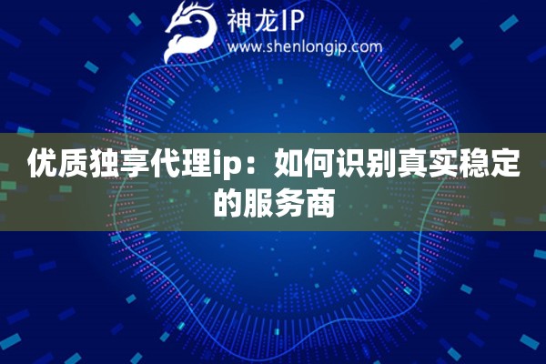 優質獨享代理ip：如何識別真實穩定的服務商