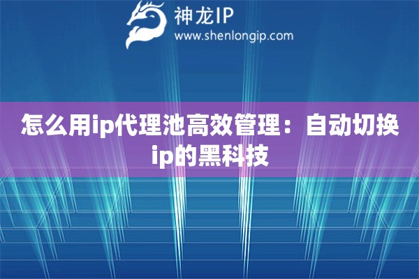 怎么用ip代理池高效管理：自動切換ip的黑科技