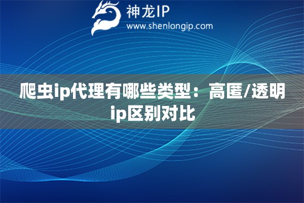 爬蟲ip代理有哪些類型：高匿/透明ip區別對比