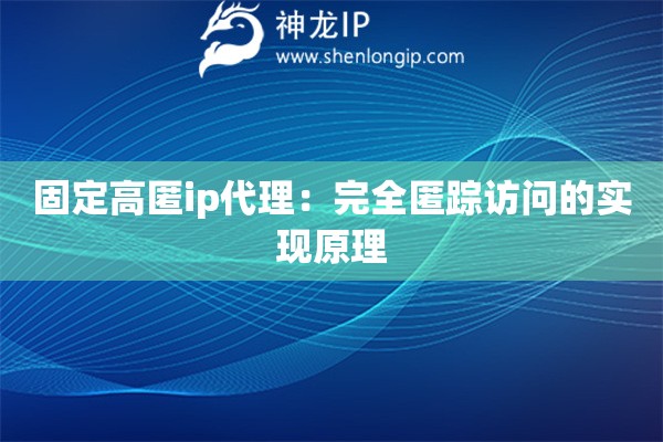 固定高匿ip代理：完全匿蹤訪問的實(shí)現(xiàn)原理