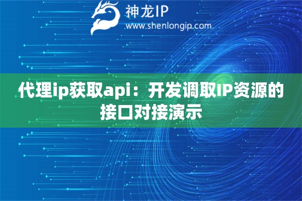 代理ip獲取api：開發調取IP資源的接口對接演示