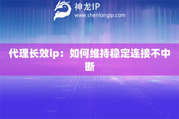 代理長效ip：如何維持穩定連接不中斷