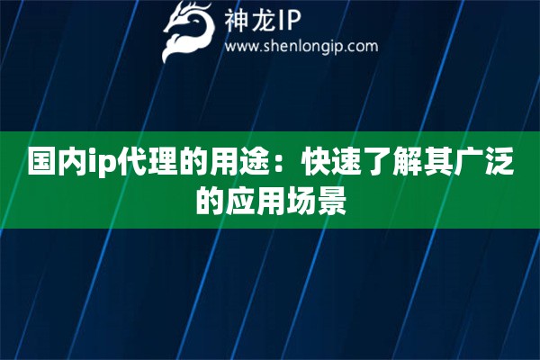 國內ip代理的用途：快速了解其廣泛的應用場景