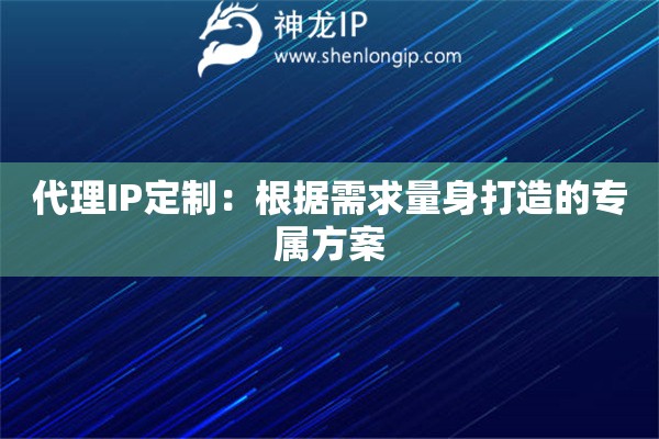代理IP定制：根據(jù)需求量身打造的專屬方案