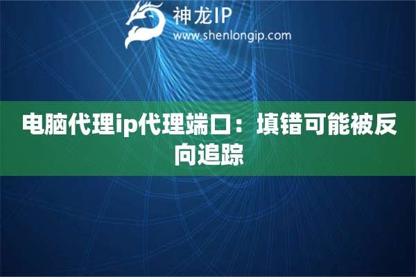 電腦代理ip代理端口：填錯可能被反向追蹤