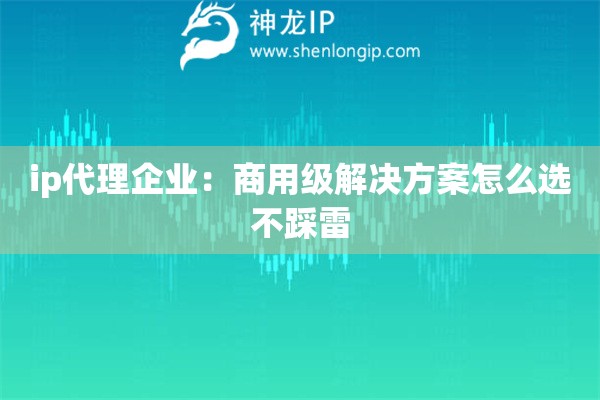 ip代理企業(yè)：商用級解決方案怎么選不踩雷