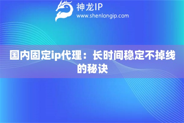 國內固定ip代理：長時間穩定不掉線的秘訣