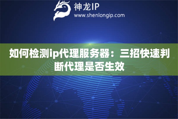 如何檢測ip代理服務(wù)器：三招快速判斷代理是否生效