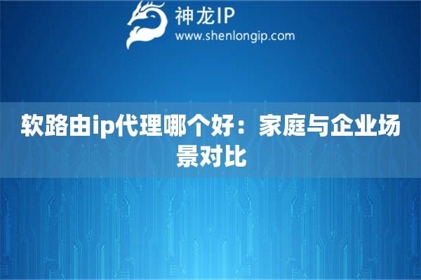 軟路由ip代理哪個好：家庭與企業(yè)場景對比