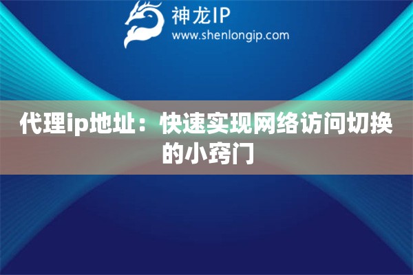 代理ip地址：快速實(shí)現(xiàn)網(wǎng)絡(luò)訪問切換的小竅門