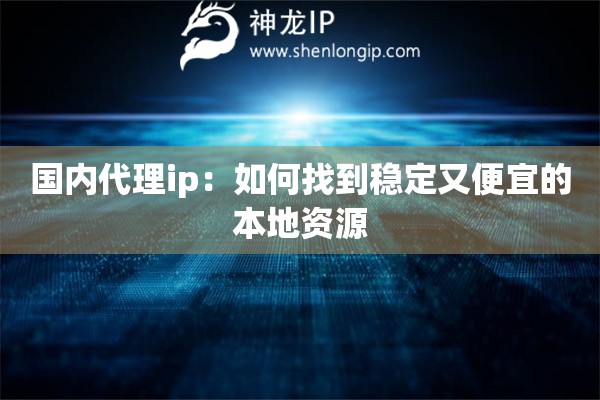 國(guó)內(nèi)代理ip：如何找到穩(wěn)定又便宜的本地資源