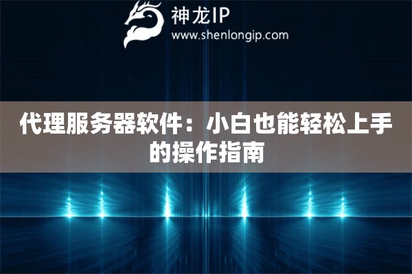 代理服務(wù)器軟件：小白也能輕松上手的操作指南