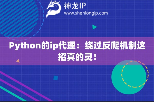 Python的ip代理：繞過反爬機制這招真的靈！
