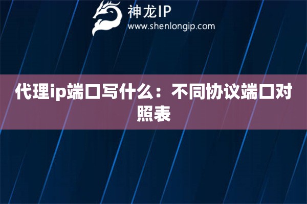 代理ip端口寫什么：不同協議端口對照表