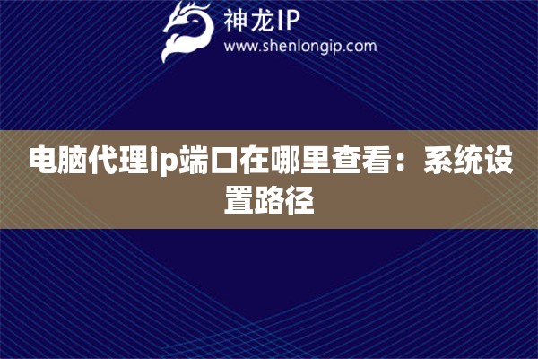 電腦代理ip端口在哪里查看：系統設置路徑