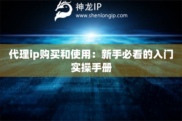 代理ip購買和使用：新手必看的入門實操手冊