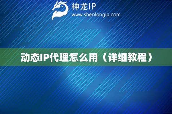 動態(tài)IP代理怎么用（詳細教程）