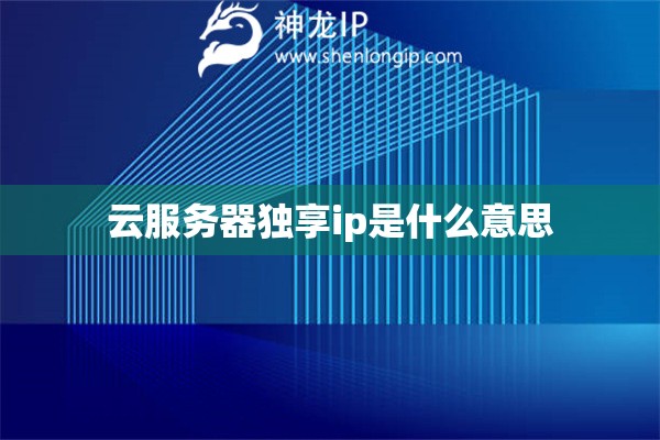 云服務(wù)器獨(dú)享ip是什么意思
