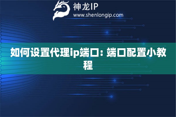 如何設置代理ip端口: 端口配置小教程