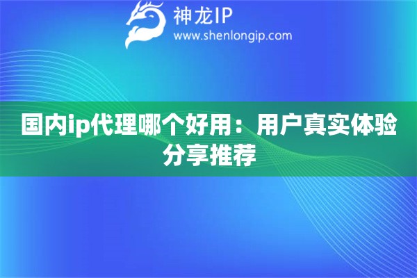 國內ip代理哪個好用：用戶真實體驗分享推薦