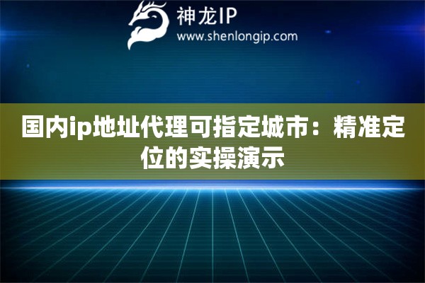 國內ip地址代理可指定城市：精準定位的實操演示