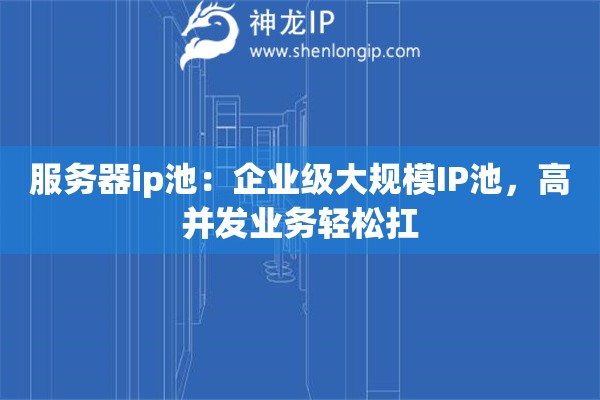 服務器ip池：企業級大規模IP池，高并發業務輕松扛