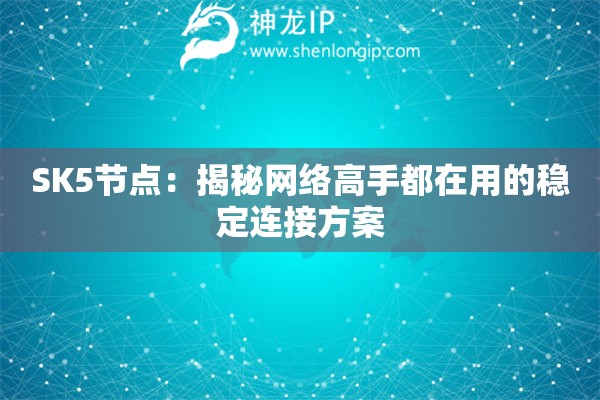 SK5節(jié)點(diǎn)：揭秘網(wǎng)絡(luò)高手都在用的穩(wěn)定連接方案