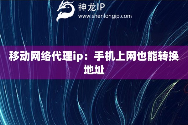 移動(dòng)網(wǎng)絡(luò)代理ip：手機(jī)上網(wǎng)也能轉(zhuǎn)換地址