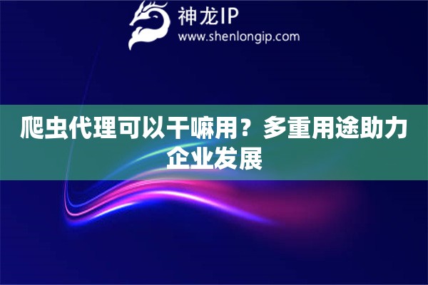 爬蟲代理可以干嘛用？多重用途助力企業發展