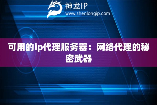 可用的ip代理服務器：網絡代理的秘密武器