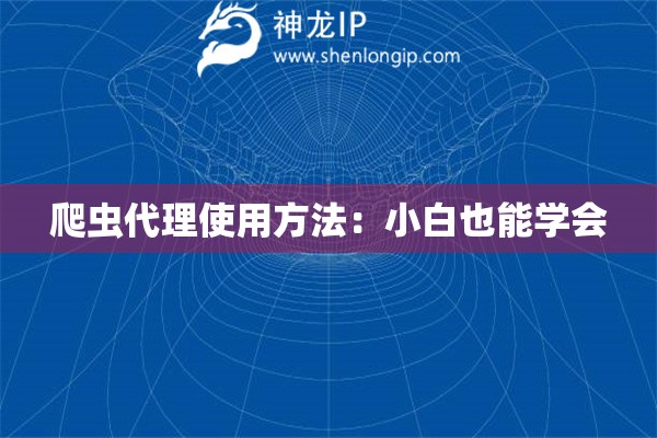 爬蟲代理使用方法：小白也能學會