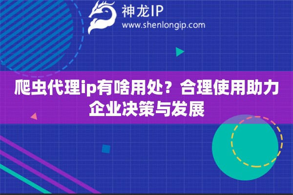 爬蟲代理ip有啥用處？合理使用助力企業(yè)決策與發(fā)展