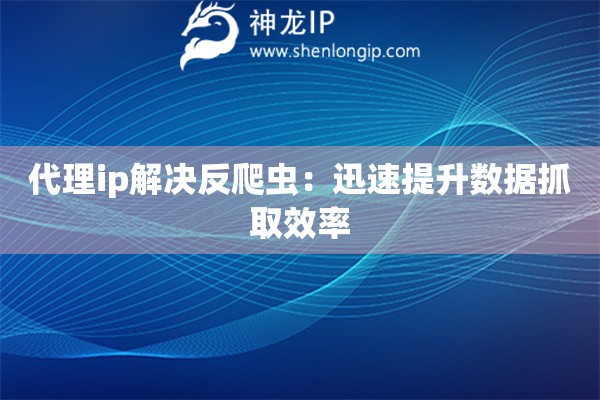 代理ip解決反爬蟲：迅速提升數(shù)據(jù)抓取效率