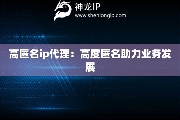 高匿名ip代理：高度匿名助力業務發展