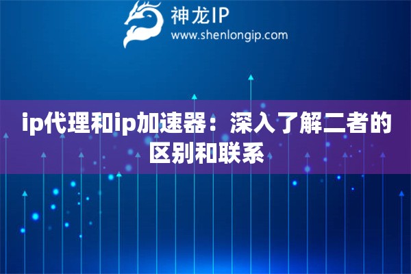 ip代理和ip加速器：深入了解二者的區別和聯系