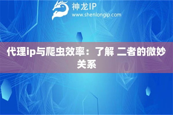 代理ip與爬蟲效率：了解 二者的微妙關系