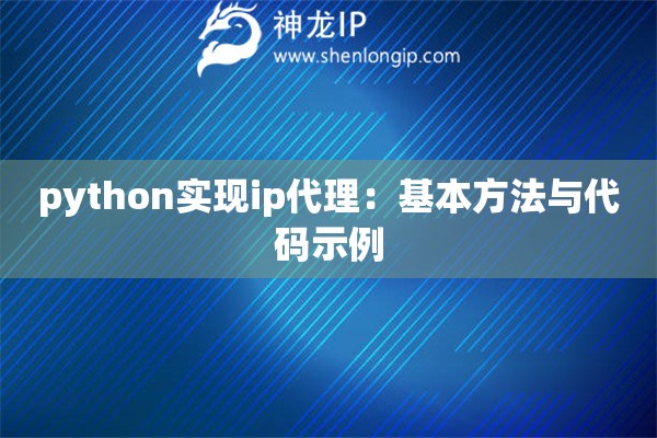 python實現ip代理：基本方法與代碼示例