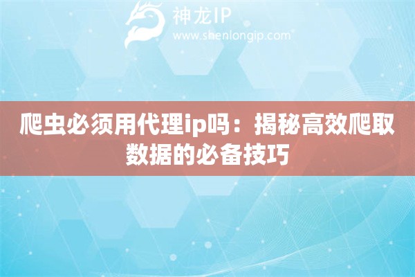 爬蟲必須用代理ip嗎：揭秘高效爬取數(shù)據(jù)的必備技巧