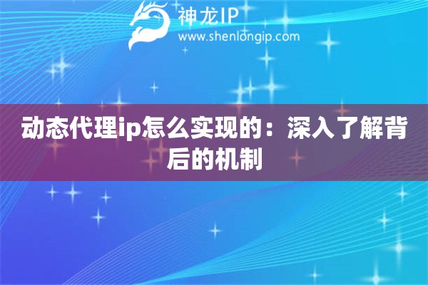 動態(tài)代理ip怎么實(shí)現(xiàn)的：深入了解背后的機(jī)制