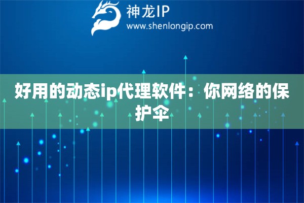好用的動態ip代理軟件：你網絡的保護傘