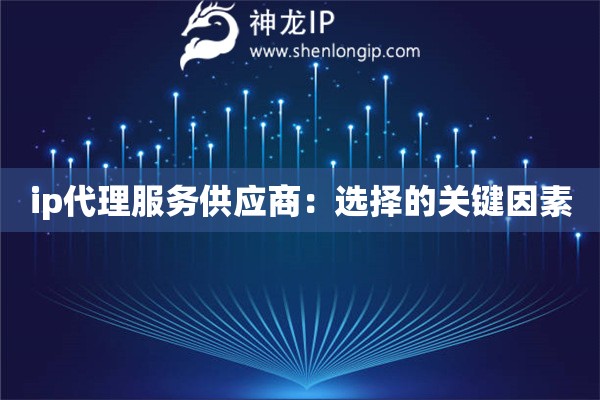 ip代理服務供應商：選擇的關鍵因素